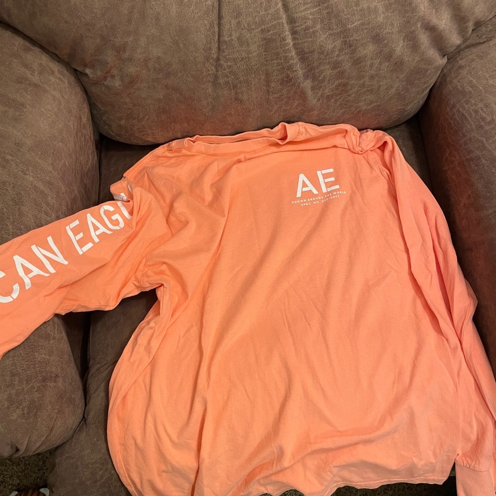 American Eagle Coral Long Sleeve Shirt